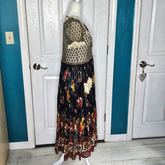 Boho Handmade Upcycled Maxi Dress XS-SMALL - Picture 11 of 14